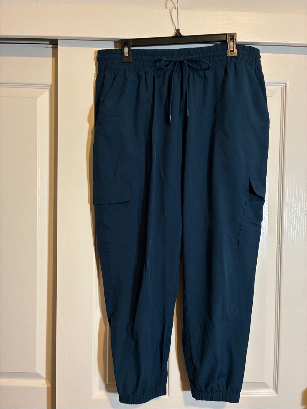 Women's Navy Cargo Joggers with Elastic Waist